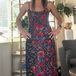 Kimchi Blue Black and Red Floral Maxi Dress
